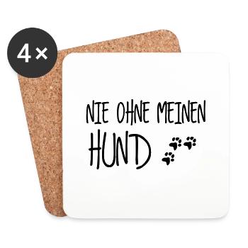 nie ohne meinen hund - Untersetzer (4er-Set) - Weiß - Vorne