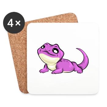Lizard sweet pink pink gift - Coasters (set of 4) - white - Front