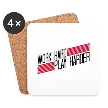Play Harder logo - Coasters (set of 4) - white - Front