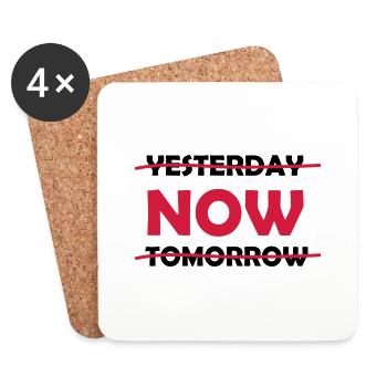 yesterday_now_tomorrow_1 - Untersetzer (4er-Set) - Weiß - Vorne