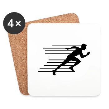 running silhouette - Untersetzer (4er-Set) - Weiß - Vorne