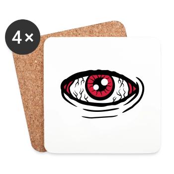 Big all-seeing eye - Coasters (set of 4) - white - Front