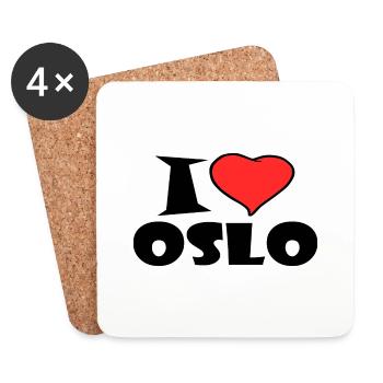 I Love Oslo - Dessous de verre (lot de 4) - blanc - Devant