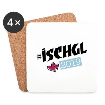 ischgl 2019 herzchen - Untersetzer (4er-Set) - Weiß - Vorne