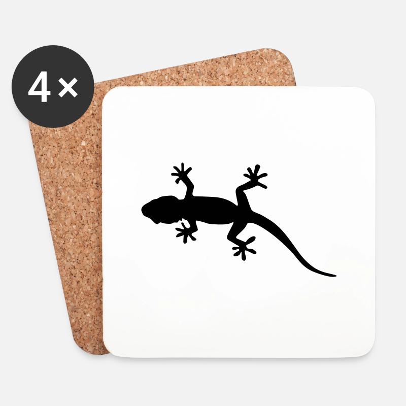 gecko form silhouette design - Untersetzer (4er-Set) - Weiß