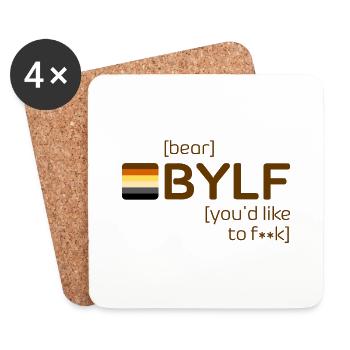 [bear] BYLF [you'd like to f**k] - Untersetzer (4er-Set) - Weiß - Vorne