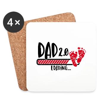 Papa 2.0 lädt Schwangerschaft baby Vater - Untersetzer (4er-Set) - Weiß - Vorne