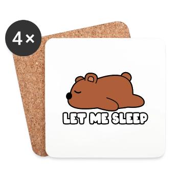Laisse moi dormir ours - Dessous de verre (lot de 4) - blanc - Devant