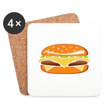 hamburger burger sandwish - Dessous de verre (lot de 4) - blanc - Devant