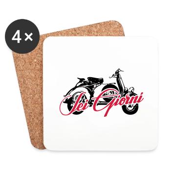 Sei Giorni 6-Day Rally Shifter Scooter 2Stroke Italy - Coasters (set of 4) - white - Front