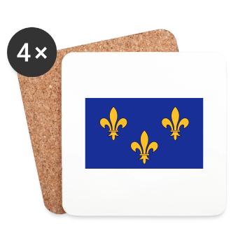 Île de France - Dessous de verre (lot de 4) - blanc - Devant
