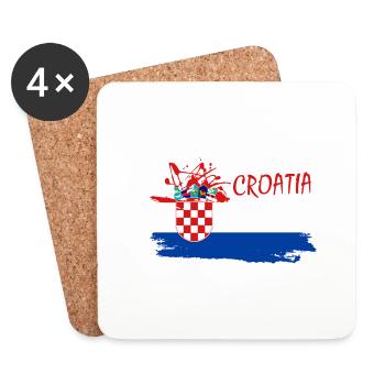 Croatie Hrvatska Croatie j'aime la croatie - Dessous de verre (lot de 4) - blanc - Devant