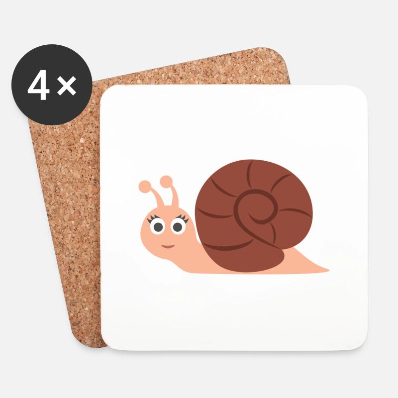 Schnecke - Untersetzer (4er-Set) - Weiß