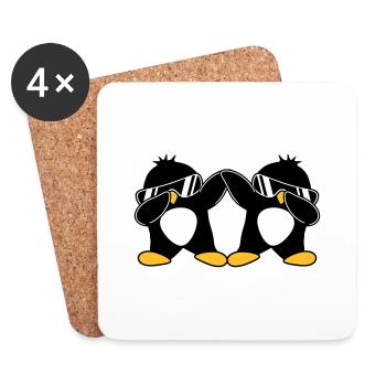 2 Pingouins Dab - Dessous de verre (lot de 4) - blanc - Devant