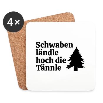 Schwabenländle hoch die Tännle - Untersetzer (4er-Set) - Weiß - Vorne