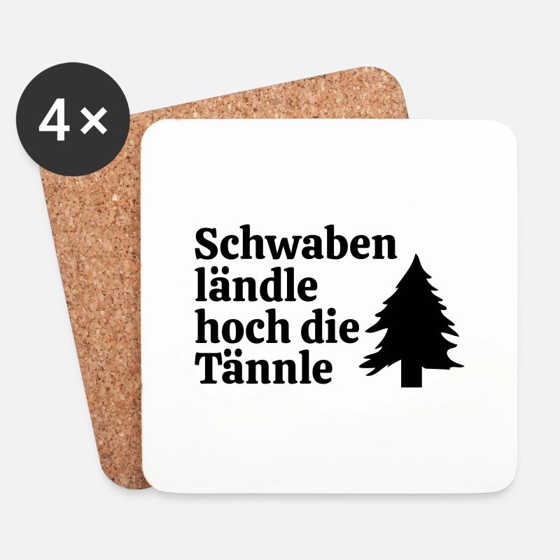 Schwabenländle hoch die Tännle - Untersetzer (4er-Set) - Weiß