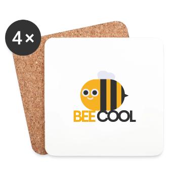 Bee cool Embroidery - Coasters (set of 4) - white - Front
