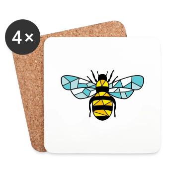 bee - Coasters (set of 4) - white - Front
