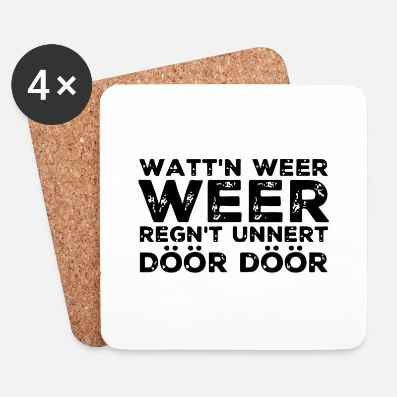 Wattn Weer! - Untersetzer (4er-Set) - Weiß