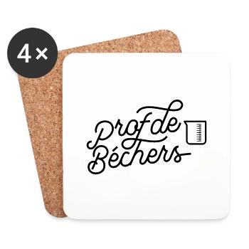 Prof de béchers - Prof de Physique-chimie - Dessous de verre (lot de 4) - blanc - Devant