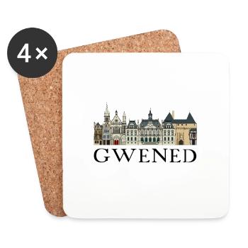 Gwened | Vannes - Kreizh kêr | Innenstadt - Untersetzer (4er-Set) - Weiß - Vorne