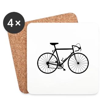 Racing bike - cycling - bicycle - Coasters (set of 4) - white - Front