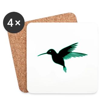 Hummingbird Bird Tropical Summer - Coasters (set of 4) - white - Front
