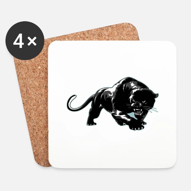 Panther T shirt - Untersetzer (4er-Set) - Weiß