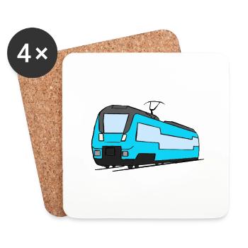 Regional train train locomotive railroad model railway - Coasters (set of 4) - white - Front