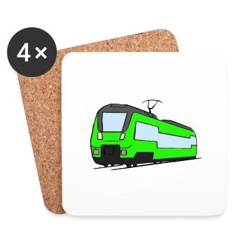 Regional train train locomotive railroad model railway - Coasters (set of 4) - white - Front