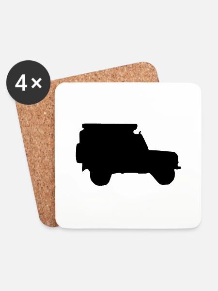 Shadow LR Defender 90 - Coasters (set of 4) - white