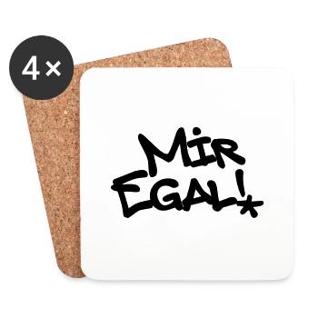 Mir egal, Graffiti, Egal, Farbe editierbar - Untersetzer (4er-Set) - Weiß - Vorne