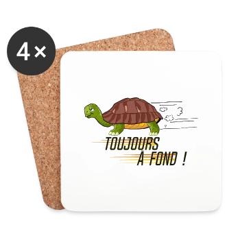 toujours a fond tortue dessin slogan humour - Dessous de verre (lot de 4) - blanc - Devant