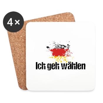 ich geh wählen - Untersetzer (4er-Set) - Weiß - Vorne