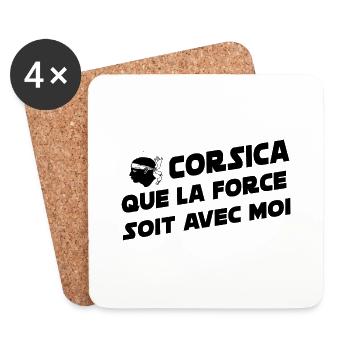 Corsica que la force soit avec moi - Dessous de verre (lot de 4) - blanc - Devant