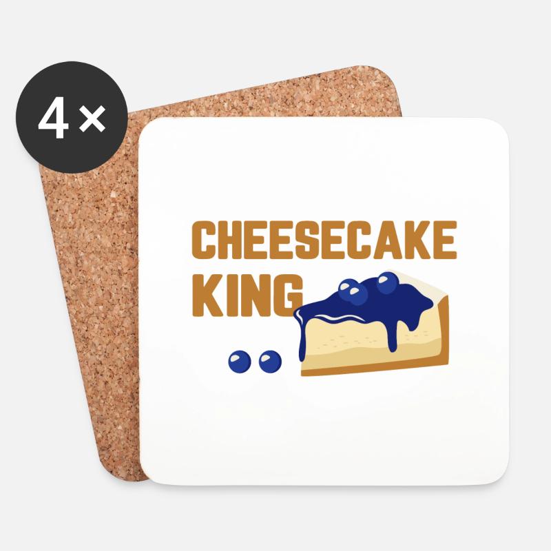 Cheesecake Käsekuchen König - Untersetzer (4er-Set) - Weiß