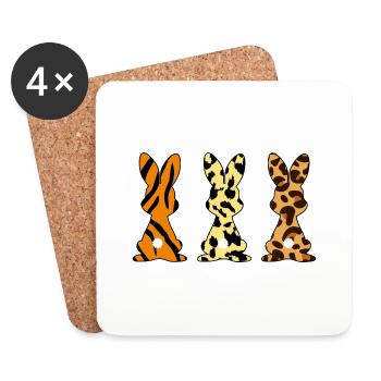 Funny Easter Bunnies - Coasters (set of 4) - white - Front