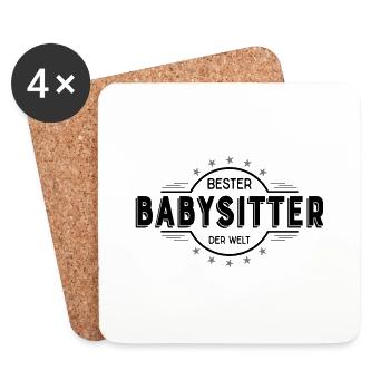 babysitter - Untersetzer (4er-Set) - Weiß - Vorne