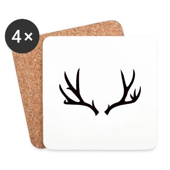 Chasse et bois - Dessous de verre (lot de 4) - blanc - Devant