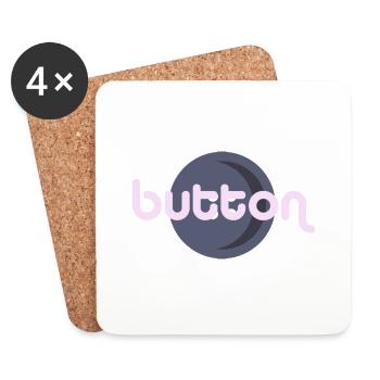 Button - Coasters (set of 4) - white - Front