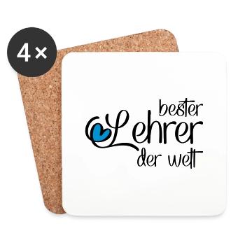Lustiger Lehrer - Untersetzer (4er-Set) - Weiß - Vorne