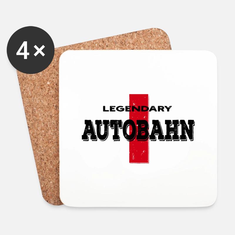 Legendary Autobahn - Untersetzer (4er-Set) - Weiß