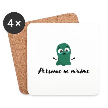 Personne ne m'aime - Dessous de verre (lot de 4) - blanc - Devant