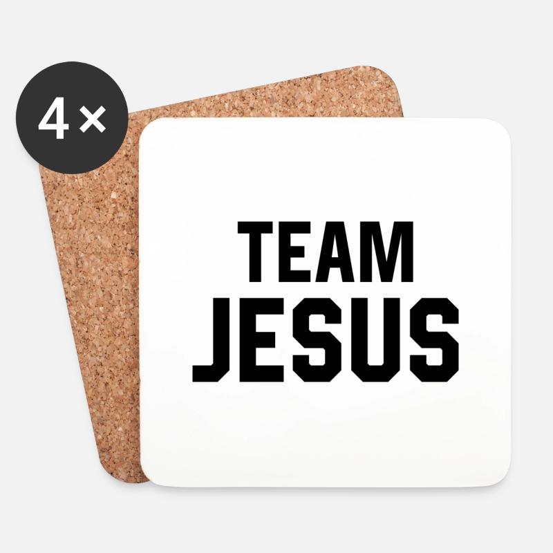 Team Jesus - Untersetzer (4er-Set) - Weiß