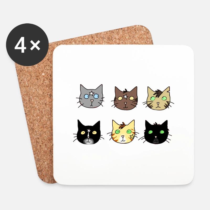 cats, Katzen, wie Warrior - Untersetzer (4er-Set) - Weiß