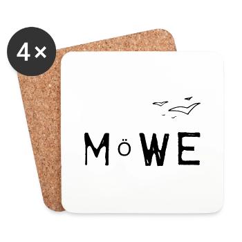 möwe - Untersetzer (4er-Set) - Weiß - Vorne