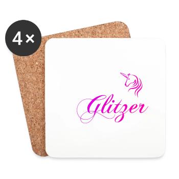 Team Glitzer - Untersetzer (4er-Set) - Weiß - Vorne
