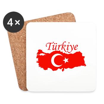 Türkiye Turkey Turk Turk - Coasters (set of 4) - white - Front