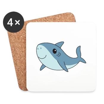Requins - Dessous de verre (lot de 4) - blanc - Devant