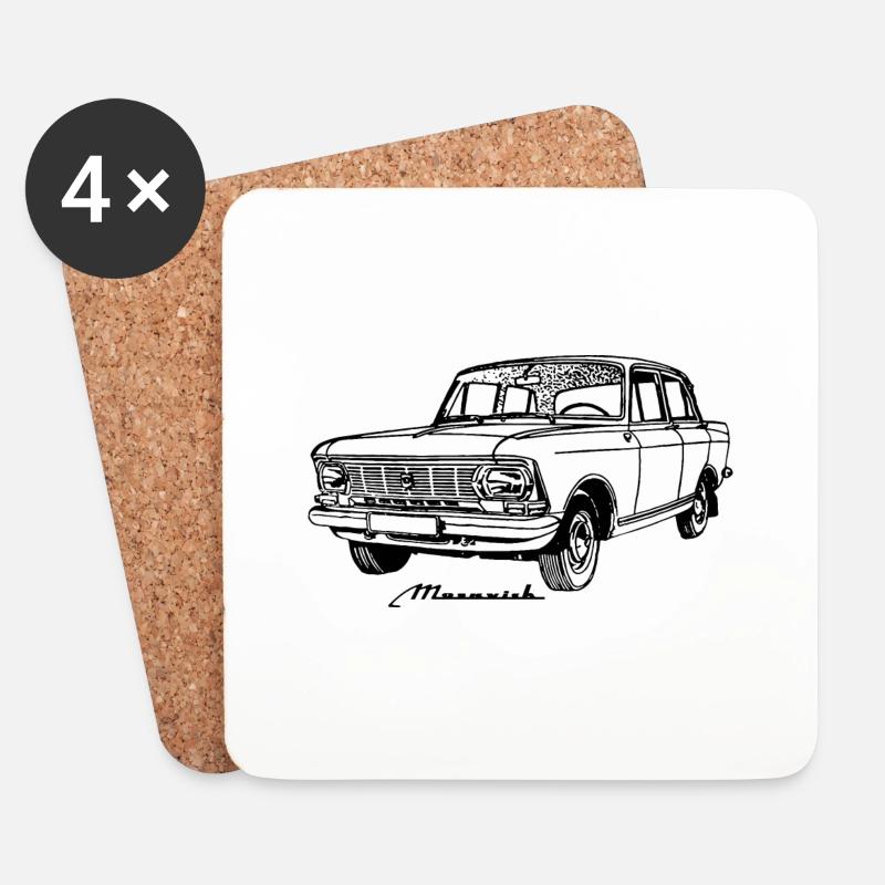Saporoshez Geschenk Russland Autoliebhaber Auto - Untersetzer (4er-Set) - Weiß